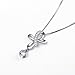 Sterling Silver Cubic Zirconia Open Loop Celtic Knot Cross Pendant Necklace 18