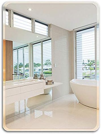 Amazon Co Jp 50x70cmウォールミラー単純な欧州フレームレスミラー斜角のエージングミラー学生寮ミラー長方形ミラーフィレットミラー化粧鏡バスルームミラーホテルトイレトイレガラスミラーウォールミラー ホーム キッチン
