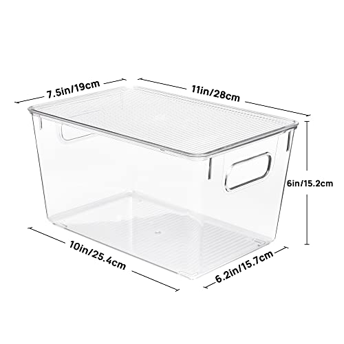 Vtopmart 6 Pack Clear Stackable Storage Bins with Lids, Large Plastic