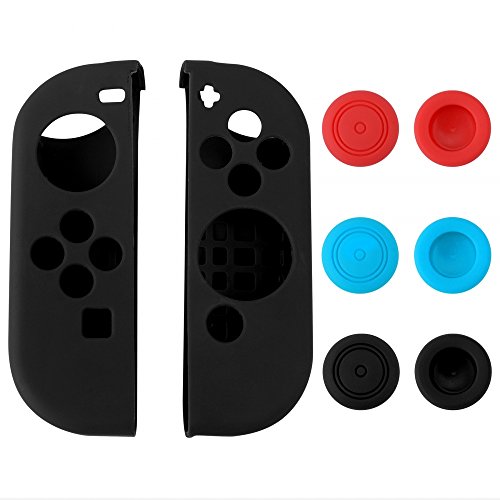 eXtremeRate® Silicone Case Thumb Stick Caps Gel Guards for Nintendo Switch Joy-Con Controller Protector Protection Kits Black eXtremeRate® Silicone Case Thumb Stick Caps Gel Guards for Nintendo Switch Joy-Con Controller Protector Protection Kits Black