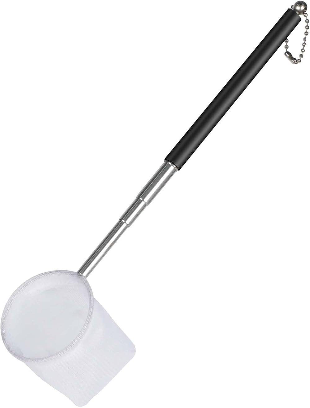 Pawfly Tiny Shrimp Net 5 cm w Extendable Stainless Steel Handle Black