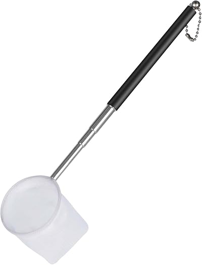 Pawfly Tiny Shrimp Net 5 cm w Extendable Stainless Steel Handle Black