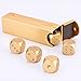 LZWIN 5 in 1 Precision Aluminum Alloy Solid Metal Gold Dice Poker Party Game Toy Portable Dice Man Boyfriend Gift (Gold(Long Container))