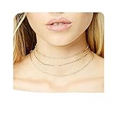 Zealmer Gold Choker Necklace Set Layered Choker Necklace Simple Design 3 PCS