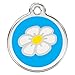 CNATTAGS Stainless Steel with Enamel Pet ID Tags Designers Round Daisy