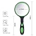 JOYPRO 2-Pack 4X Magnifying Glass, Handheld Reading Magnifier – 75mm Magnifying Glass Lens, Thickened Rubbery Frame with Non-Slip Soft Handle for Book Reading,Insect and Kids Hobby Observation