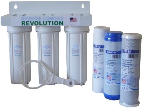 Whole House 3-Stage Water Filtration System, 1/2 port. Works with standard 10 filters. Build in USA. by Reverse Osmosis Revolution