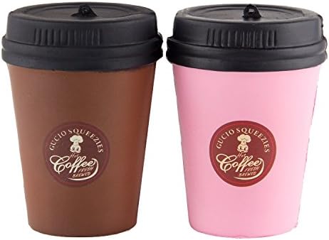 WATINC Kawaii 2pcs Jumbo Squishy Coffee Cup Squishy Slow Rising Sweet Scented Vent Charms Kid Toy Hand Hand Wrist Toy Gift, Stress Relief Toy Lovely Toy,Doll Gift Fun Large(2p Coffee Cup)