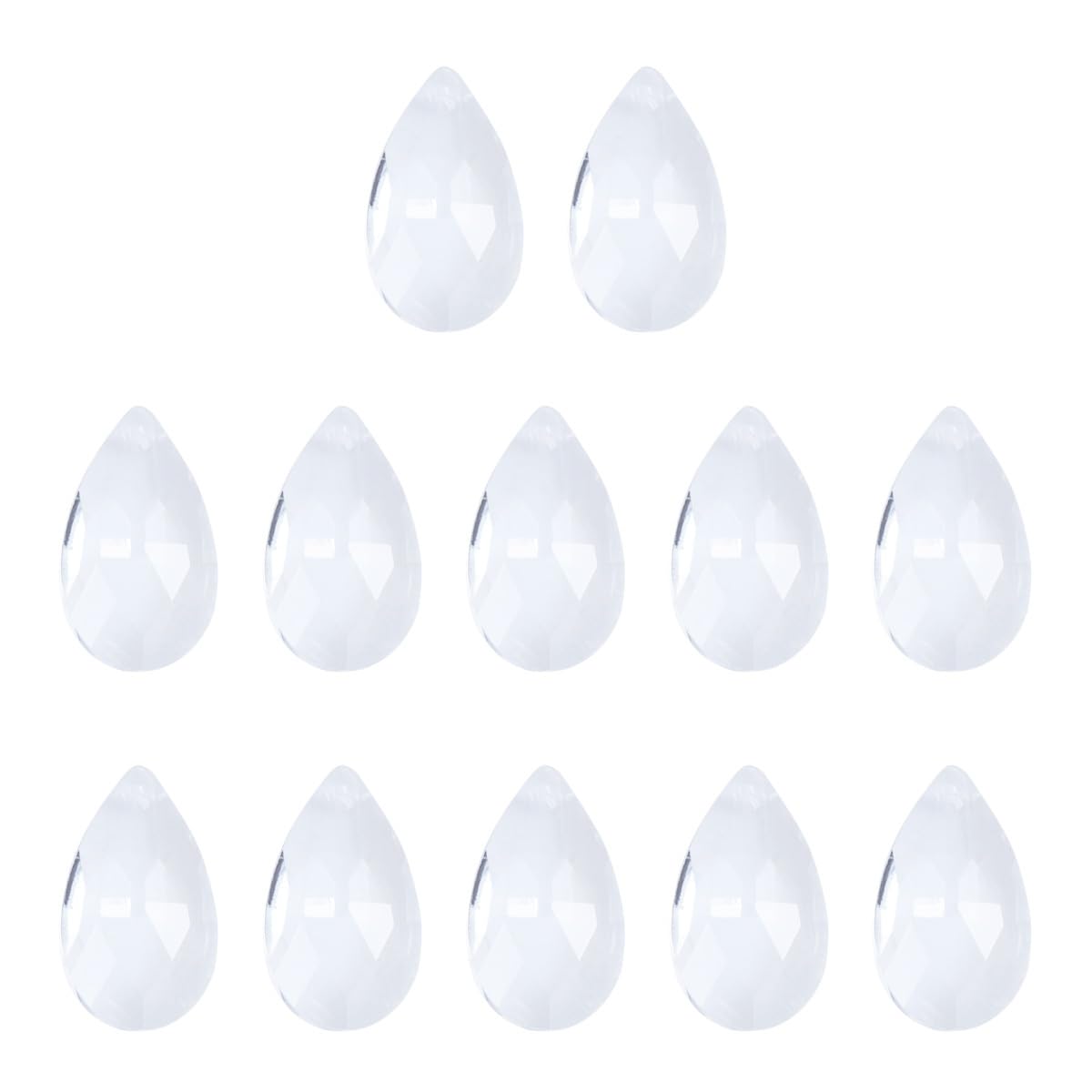 STOBOK 12Pcs Clear Glass Crystal Chandelier Pendants 1.10 Inch Hanging Bead Curtain Prisms for Wedding Display Ceiling Light Decoration Diy Crafts