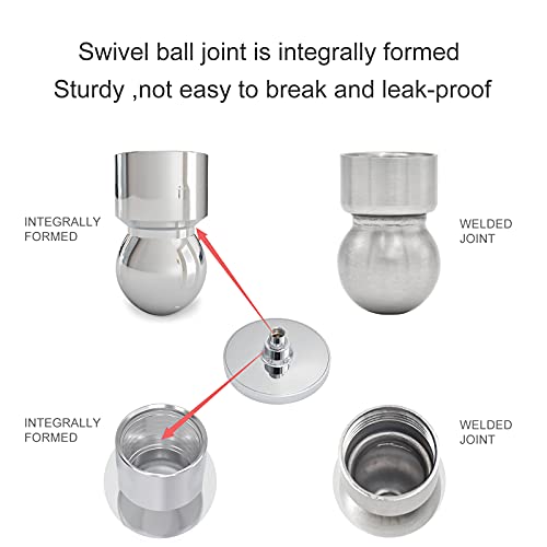 Anlisnut 6 Inch High Pressure Rain Shower Head,Integrally Formed Swivel Ball Joint,360°Adjustable Angles Luxury Fixed Showerhead (Chrome)