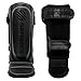 Sanabul Essential Kickboxing Shin Guards with Hook & Loop Straps Shin Pads for MMA Muay Thai and Martial Arts - Black, S/M