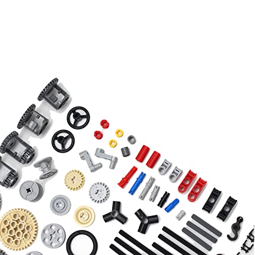 KonHaovF 116PCS Gear and Axle Set for Technic Parts Compatible with with Major Brand Technic Parts, DIY Gears Assortment Pack(Gears Pins Axles Differential New) for Technic Building Blocks Set