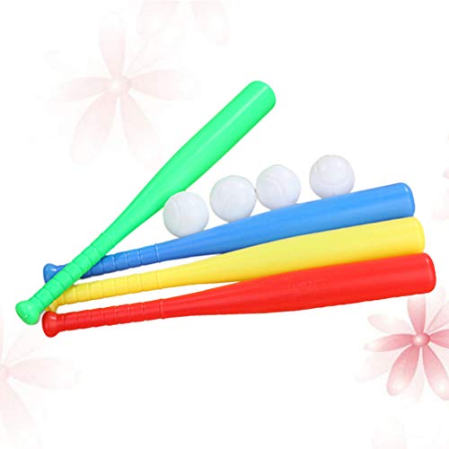 image for LIOOBO 4 Sets Plastic Baseball Bat Kit with Baseball Toy for Kids Chil
