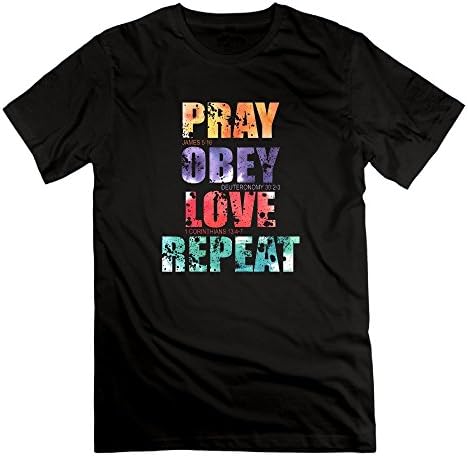 Pray Obey Love Repeat Funny Boy Tee