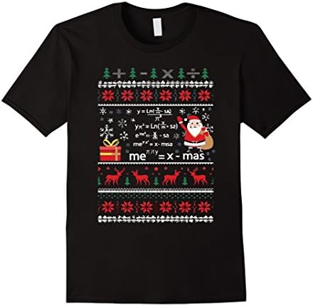 Men's Merry Christmas Math Teacher T-Shirt XL Black