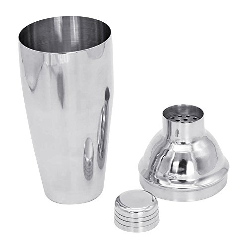 Lucky Monet 5PCS Stainless Steel Cocktail Shaker Bar Set Bar Tool Mixer Kit with Professional Drink Shaker, Strainer, Measuring Jigger, Ice tong, Bottle Opener