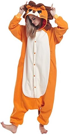 Newcosplay Lion Unisex Animal Onesie Sleep Wear Pyjamas Cosplay Costume Kigurumi, Large