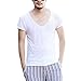 Zbrandy Mens Deep V-Neck T-shirt Men Unisex Sexy Tshirt Fitted Fashion Tees White Size XL