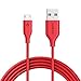 Anker Powerline Micro USB - Charging Cable, with Aramid Fiber and 5000+ Bend Lifespan for Samsung, Nexus, LG, Motorola, Android Smartphones and More (Red, 6ft)