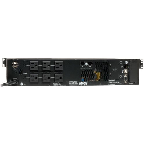 Tripp Lite 1500VA Smart Online UPS Back Up, 1300W Double-Conversion, Extended Run Option, 2U Rackmount, LCD, USB, DB9 (SU1500RTXLCD2U)