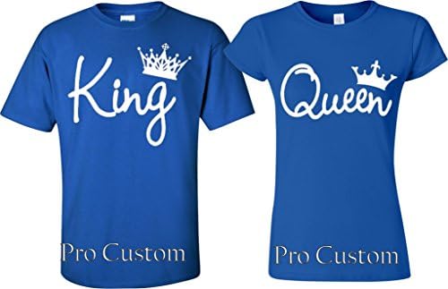 King and Queen White design Couple Matching Shirts S-4xl, King-Red X-Large