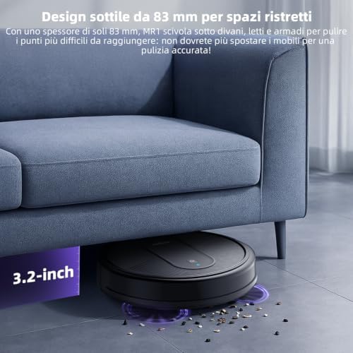 Robot Aspirapolvere Lavapavimenti 3-in-1, 4000Pa, Autonomia 140min