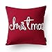 Phantoscope Christmas Pillow Covers Embroidery Snowman Letter Snow Flakes Pillowcase Cushion Cover Pack of 4 18 x 18 inches 45 x 45 cm