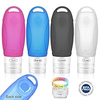 Mylivell Travel Bottles Set,Leakproof FDA Silicone,TSA-Approved Portable Travel Size Accessories, Squeezable and Refillable Bottle Containers Shampoo, Conditioner, Lotion, Toiletries 4 Pack 3 oz
