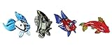 Looking Glass Miniature Collectible - Gold Fish / Angel Fish / Betta Fish / Koi (4-Pack)