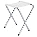 Finether Portable Folding Table Sturdy And Lightweight Steel Frame Legs with 4 Folding Chairs, 4 Adjustable Heights feet, for Indoor/Outdoor Use,Camping Picnic, Party Dining, White