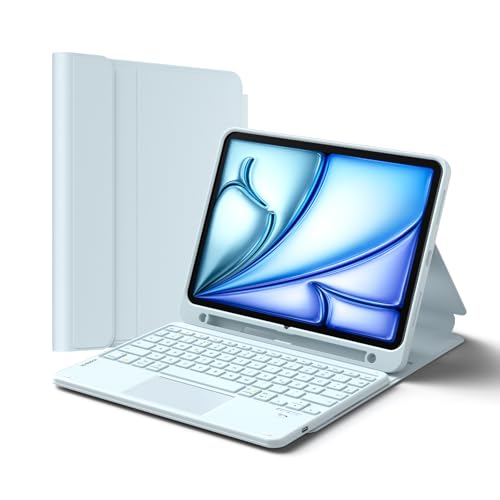 Inateck iPad 10 Generation Case with Keyboard, for iPad 11 Gen. A16 2025 11 Inch, Air 11 Inch M3/M2 (2025/2024), Air 5/4, Pro 11 4/3/2/1, with Touchpad and Pen Holder, Removable, QWERTZ, Classic N0001