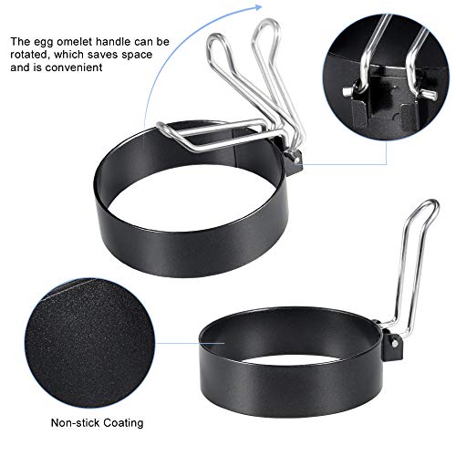 image for Feeke 4 Packs Non-Stick Egg Ring Make and Shape Fried Egg, Stainless S