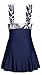 MiYang Women's One Piece High Waist Printing Swim Dress Swimwear,Dark Blue Flower,XX-Large(US size:16W)