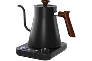 Electric Gooseneck Kettle, 304 Stainless Steel Electric Tea Kettle Temperature Control Pour-Over Coffee and Tea Pot 1200W Qui