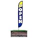 LookOurWay Feather Flag Pole Kit - 12 Feet Tall Advertising Flag Banner with Fiberglass Pole Kit and Ground Spike for Business Promotion - Grand Opening Flags - Now Open Blue & Yellow (10M1200029)