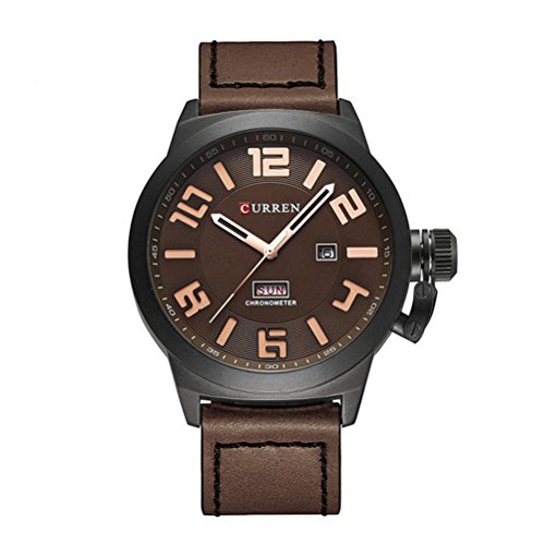 CURREN Reloj Masculino Relojes Casual de Moda Hombres Top Brand Reloj Relojes de Pulsera de Cuero Marrón Fashin