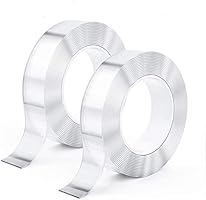 2 Pack kinkaivy Doppelseitiges Spurloses Klebeband, 10M Nano Tape Waschbares Klebeband, Extra Starke Wiederverwendbares...