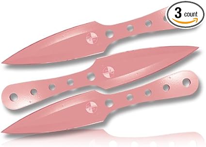 Amazon Com New 3 10 Pink Ninja Kunai Combat Tactical Pro Throwing Hunting Knives Knife Set Sports Outdoors