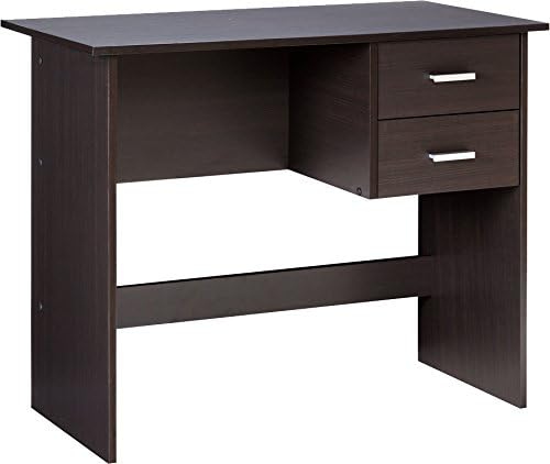 Onespace Modern Writing Desk With 2 Side Drawers Espresso