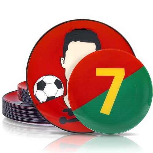 I00000 Red Plastic Soccer Plates