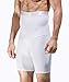 QUAFORT Men Tummy Control Shorts High Waist Slimming Shapewear Body Shaper Leg Underwear Briefs White