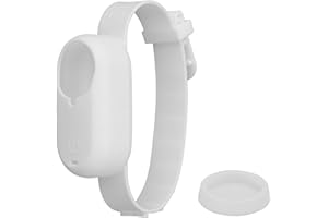 Wtohoby Silicone Case Cover Strap with Lens Cap for Insta360 GO 3/GO 3S Vlog Camera Anticollision Protection Accessory Pet Collar Mount Lightweight Travel Grip Fit DJI NEO/Mini Drones (White)