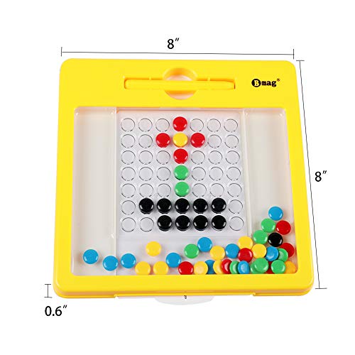 BMAG Magnetic Drawing Pad, Creative Doodle Board, Magnatab Toys, Magnetic M&M Dots Drawing Tablet, Educational Travel Doodle Toys for Toddler Kids Children (Small)