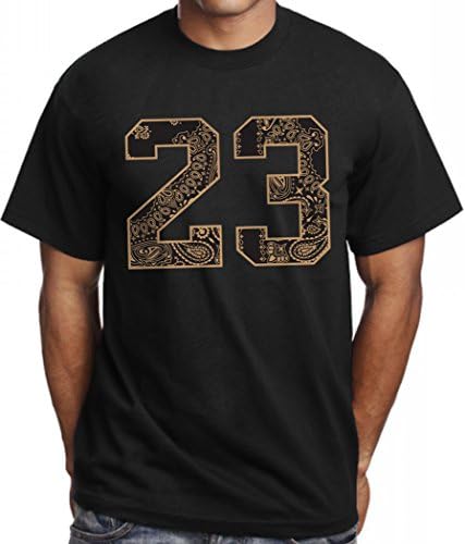 CaliDesign Men's Gold Bandana 23 T Shirt Urban Wear Retro Kicks Sneakerhead Tee
