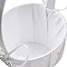 OurWarm Double Heart Wedding Flower Girl Basket White Satin Rhinestone Decor Purple Wedding Party Favor