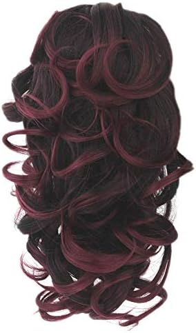 Finerplan Claw Thick Wavy Wig Curly Long Layered Ponytail Wig Clip On Hair Extension