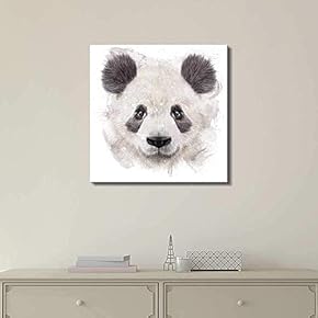 Watercolor Style Panda Head - Canvas Art