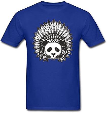 T-Shirts Mens Customized Indian Panda O Neck Short Sleeve Gettshirts Royal Blue XL