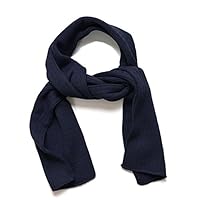 SANREMO Unisex Kids Ribbed Knitted Warm Winter Outdoor Scarf Shawl (Navy)
