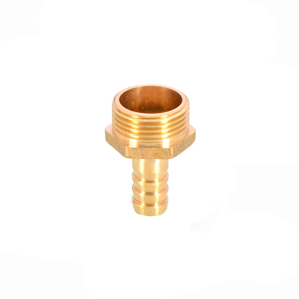 TopHomer 1Pcs BSP Hose Connector Brass Pipe Fitting 6mm/8mm/10mm/12mm/16mm/19mm/25mm, Hose Barb Tail Male BSP Thread Connector Joint Copper Coupler Adapter